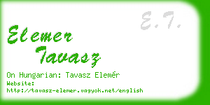 elemer tavasz business card